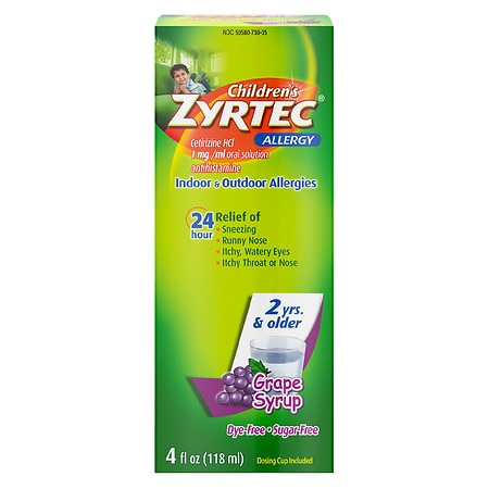 Children's ZYRTEC Allergy Relief Syrup Bubble Gum
