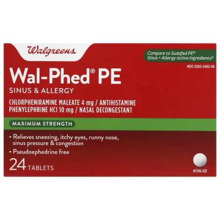 Wal-Phed PE Sinus & Allergy Tablets