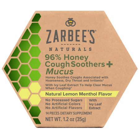 96% Honey Cough Soothers + Mucus Lemon Menthol, Fragrance-Free