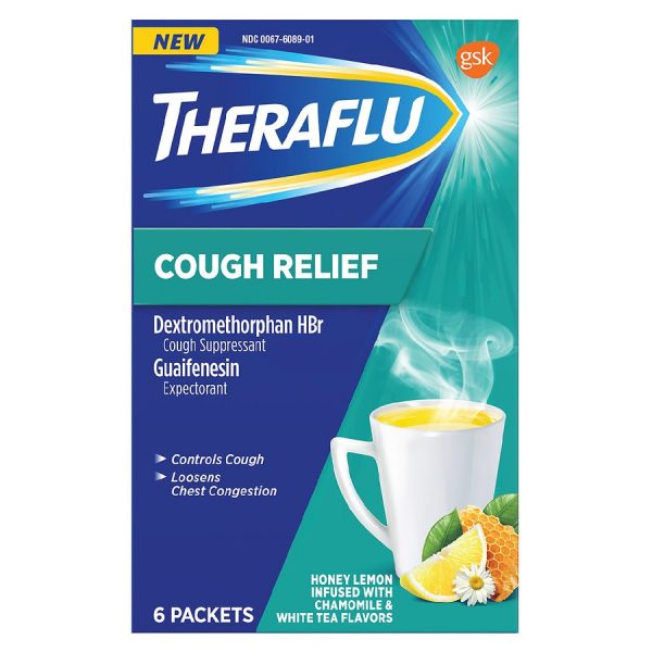 Cough Relief Hot Liquid Powder Honey Lemon Infused with Chamomile & White Tea