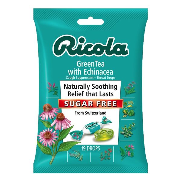 Cough Suppressant Throat Drops Sugar Free Green Tea with Echinacea