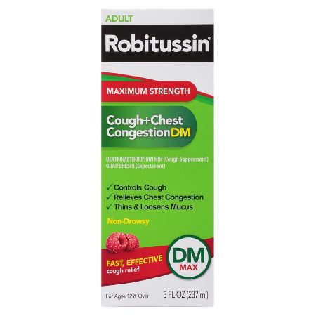 Adult Maximum Strength Cough + Chest Congestion DM Raspberry, 8 oz