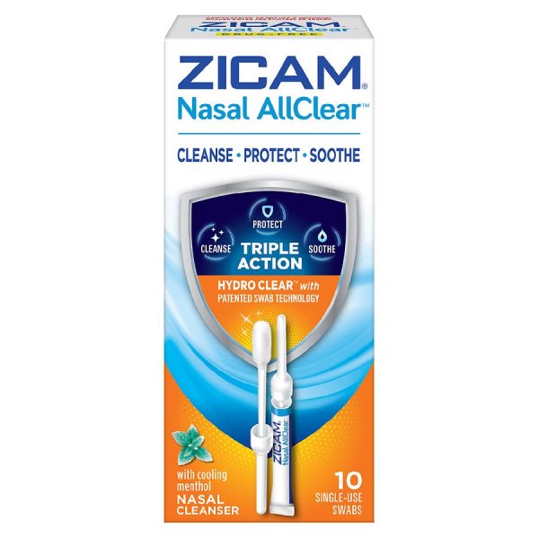 Nasal AllClear Triple Action Nasal Cleanser Swabs with Cooling Menthol