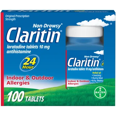 Claritin 24 Hour Allergy Medicine, Loratadine Antihistamine Tablets - 100 ct